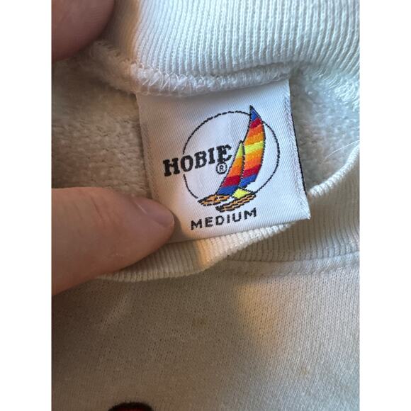 Vintage ‘85 Hobie Godzilla USA Made White Youth M Surf Crewneck Sweatshirt - Picture 2 of 10